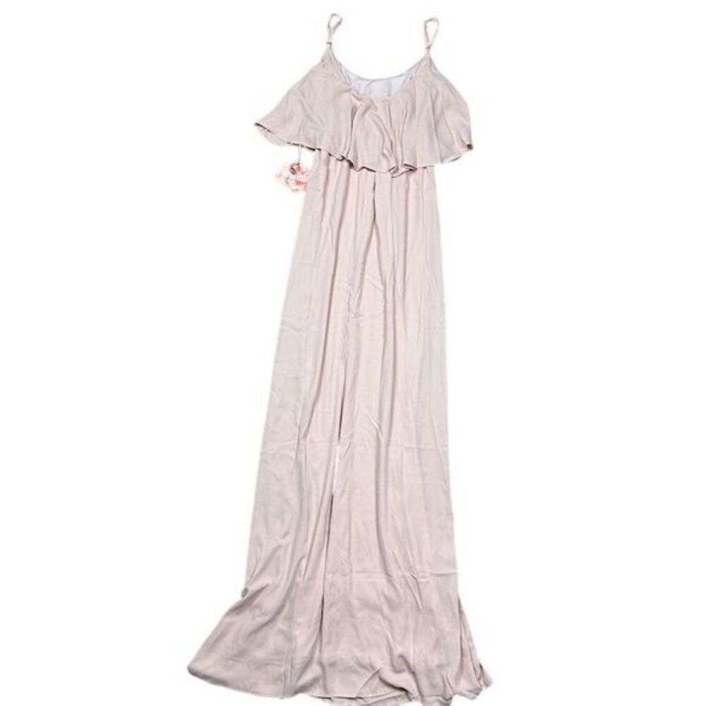 NWT Show Me Your Mumu Caitlin Ruffle Maxi Dress XS Dusty Blush Crisp Formal‎ - Picture 7 of 11